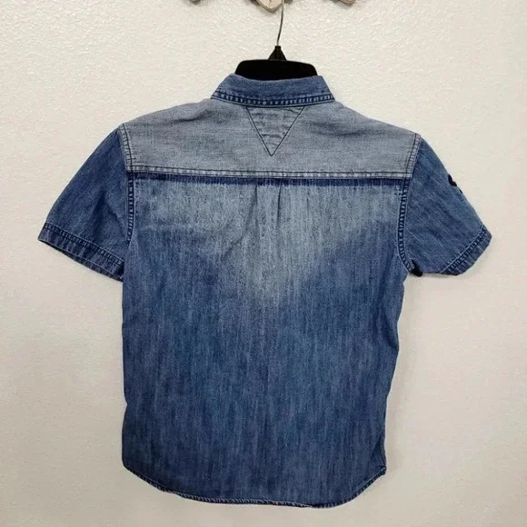 Tommy Hilfiger Boys Button Down Jean Shirt - Picture 2 of 11